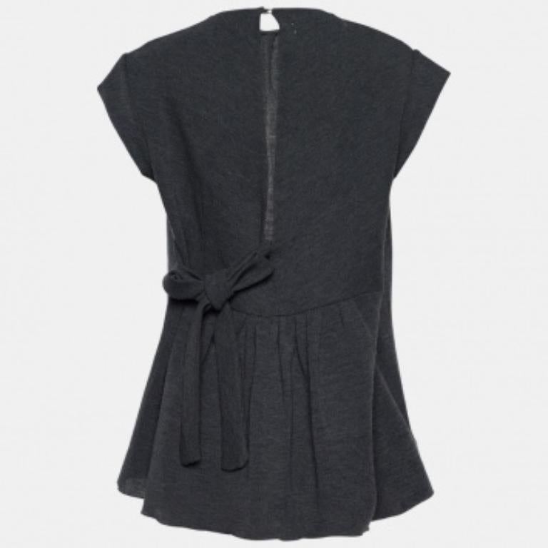 Marni Top acampanado de punto de lana gris con detalle de lazo en la espalda M en venta 1