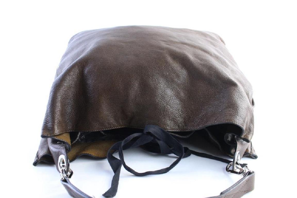 Marni Hobo 2011 Limited Studded 7mr0628 Brown Leather Shoulder Bag For Sale 5