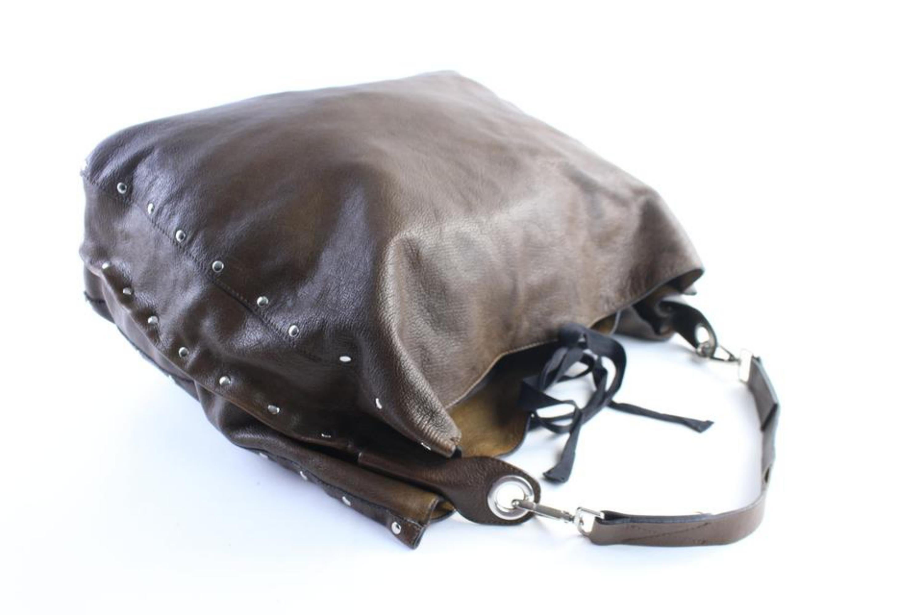 Marni Hobo 2011 Limited Studded 7mr0628 Brown Leather Shoulder Bag For Sale 1