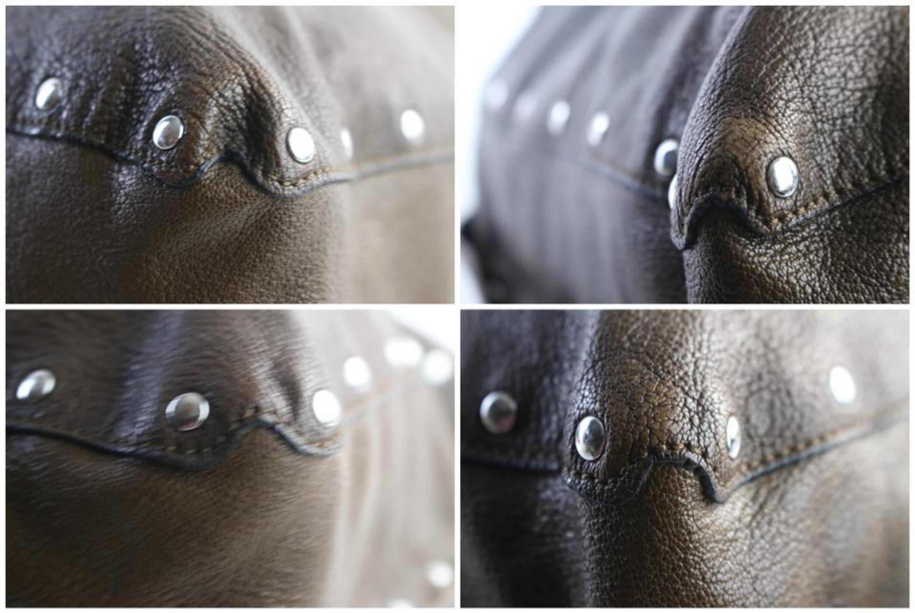 Marni Hobo 2011 Limited Studded 7mr0628 Brown Leather Shoulder Bag For Sale 4