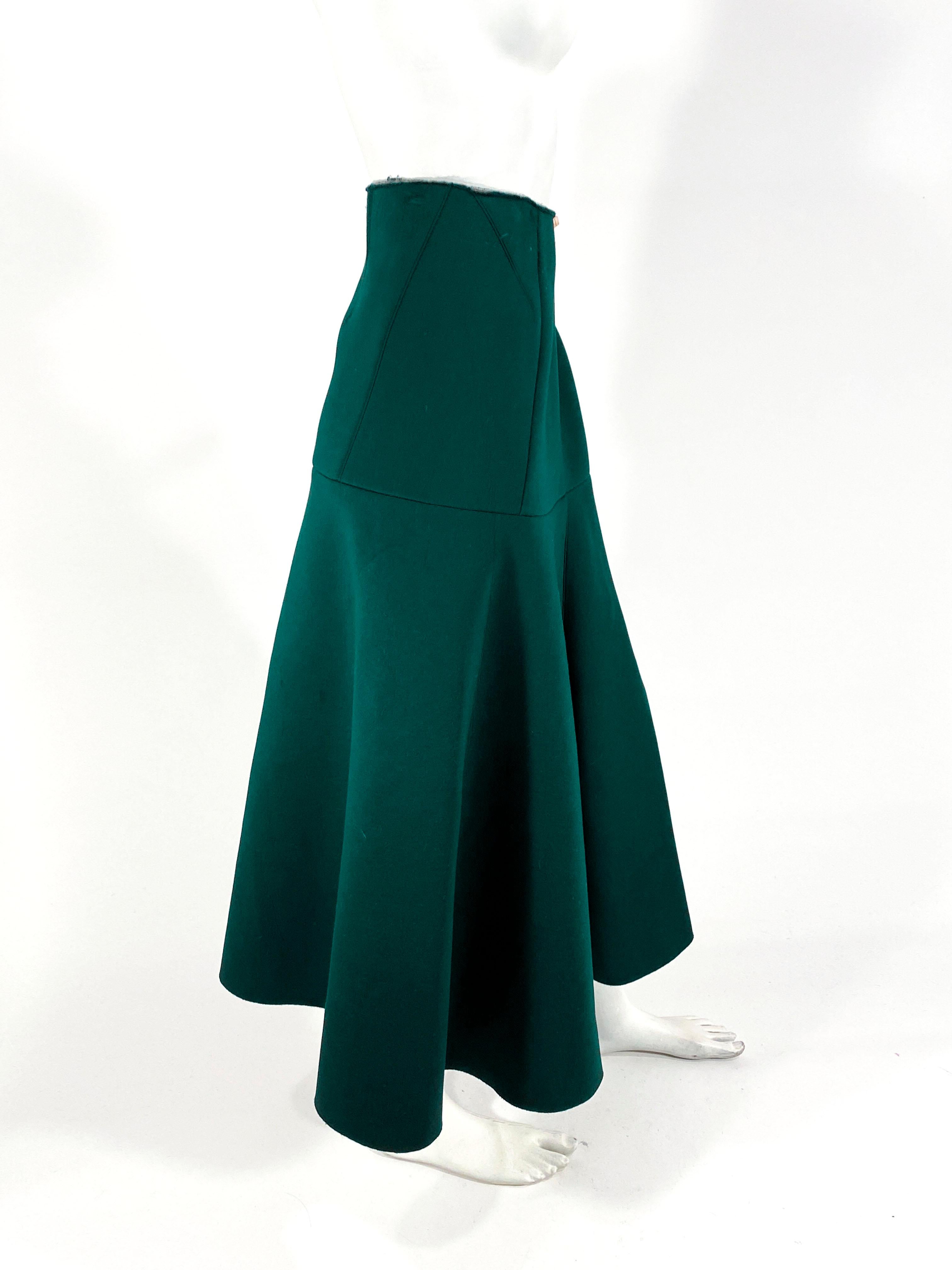 Marni Hunter Green Scuba Skirt In Good Condition In San Francisco, CA