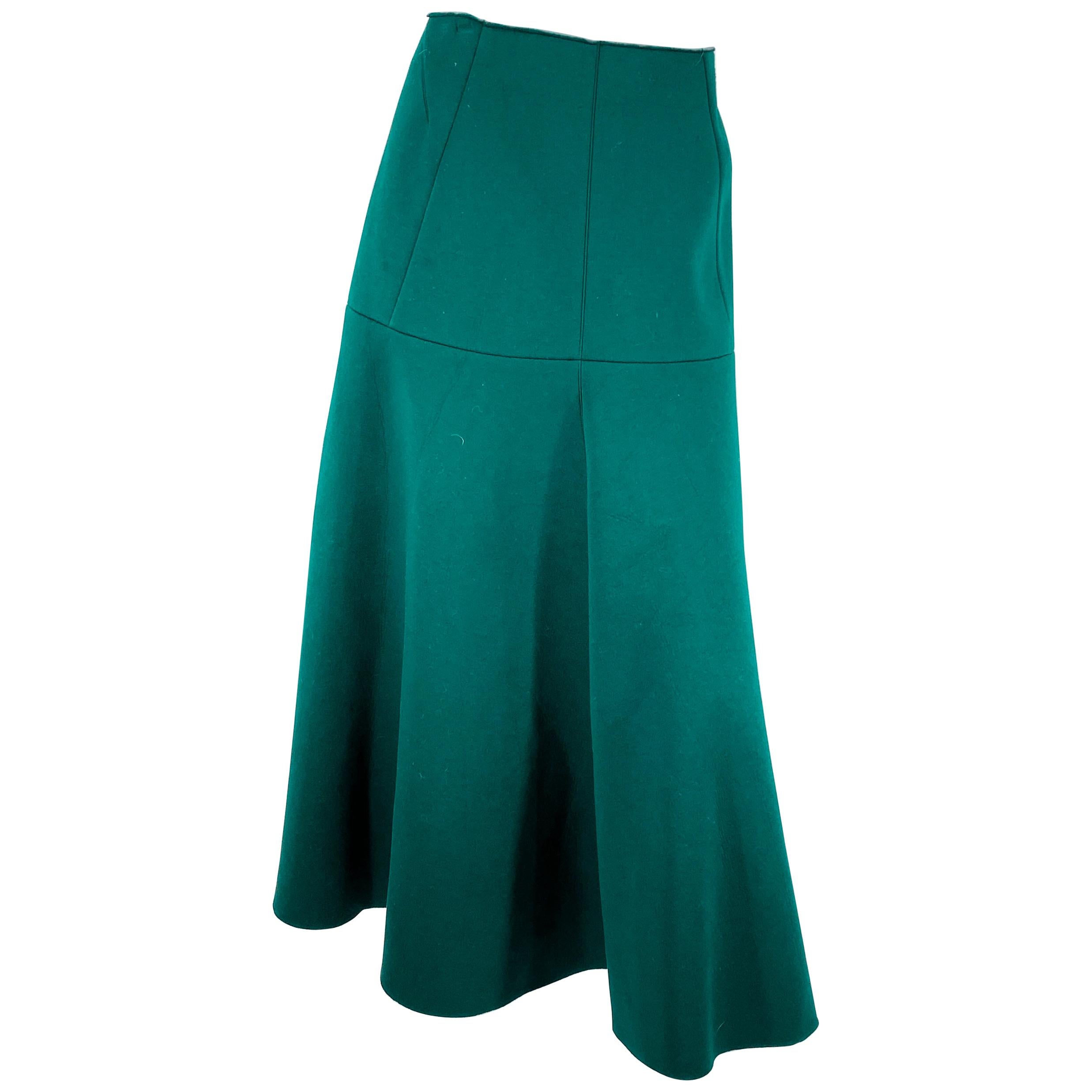 Marni Hunter Green Scuba Skirt