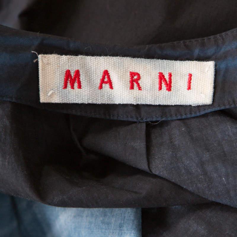 Marni Indigo Printed Cotton Skirt S 1