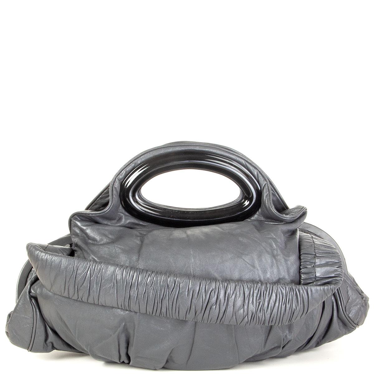 MARNI cuero gris hierro FRAME Bolso Bolso Gris