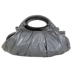 MARNI iron grey leather FRAME Handbag Bag