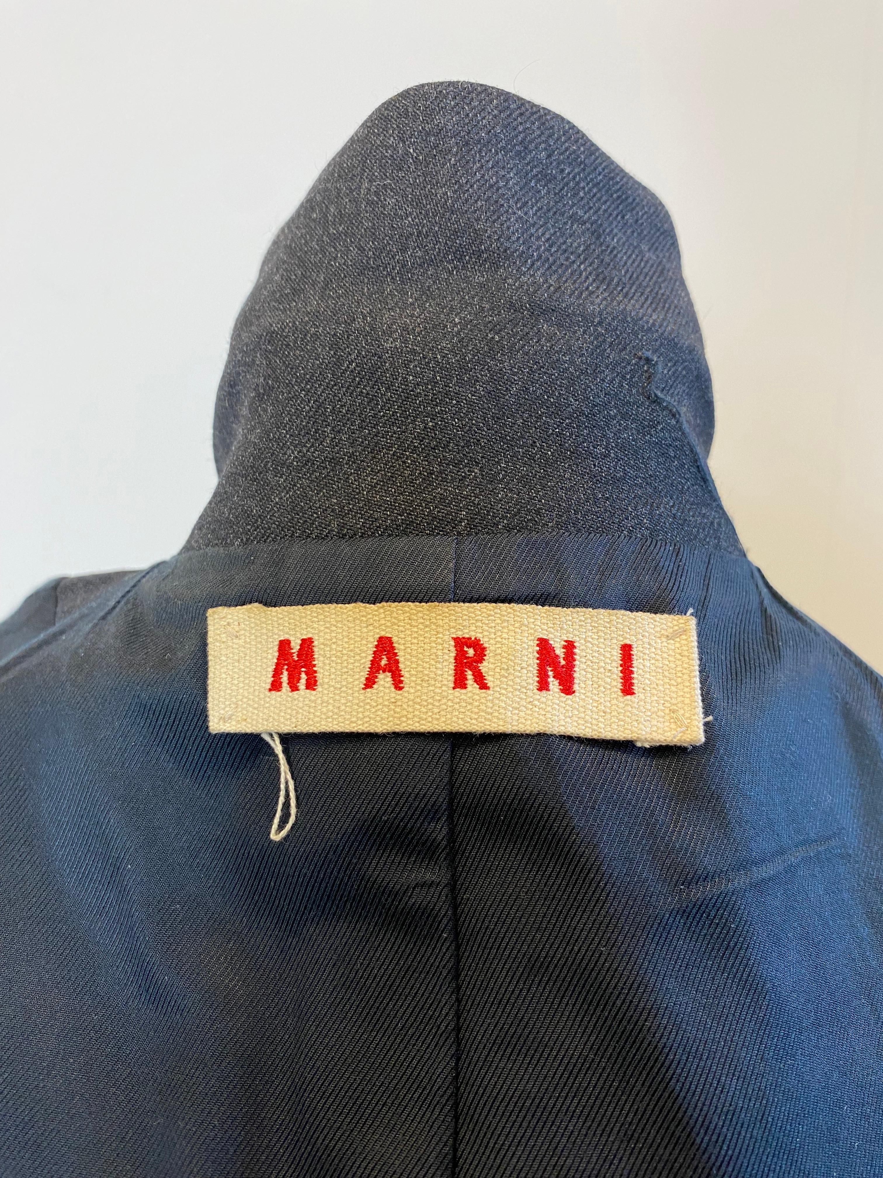 Giacca Marni in lana grigia in vendita 1