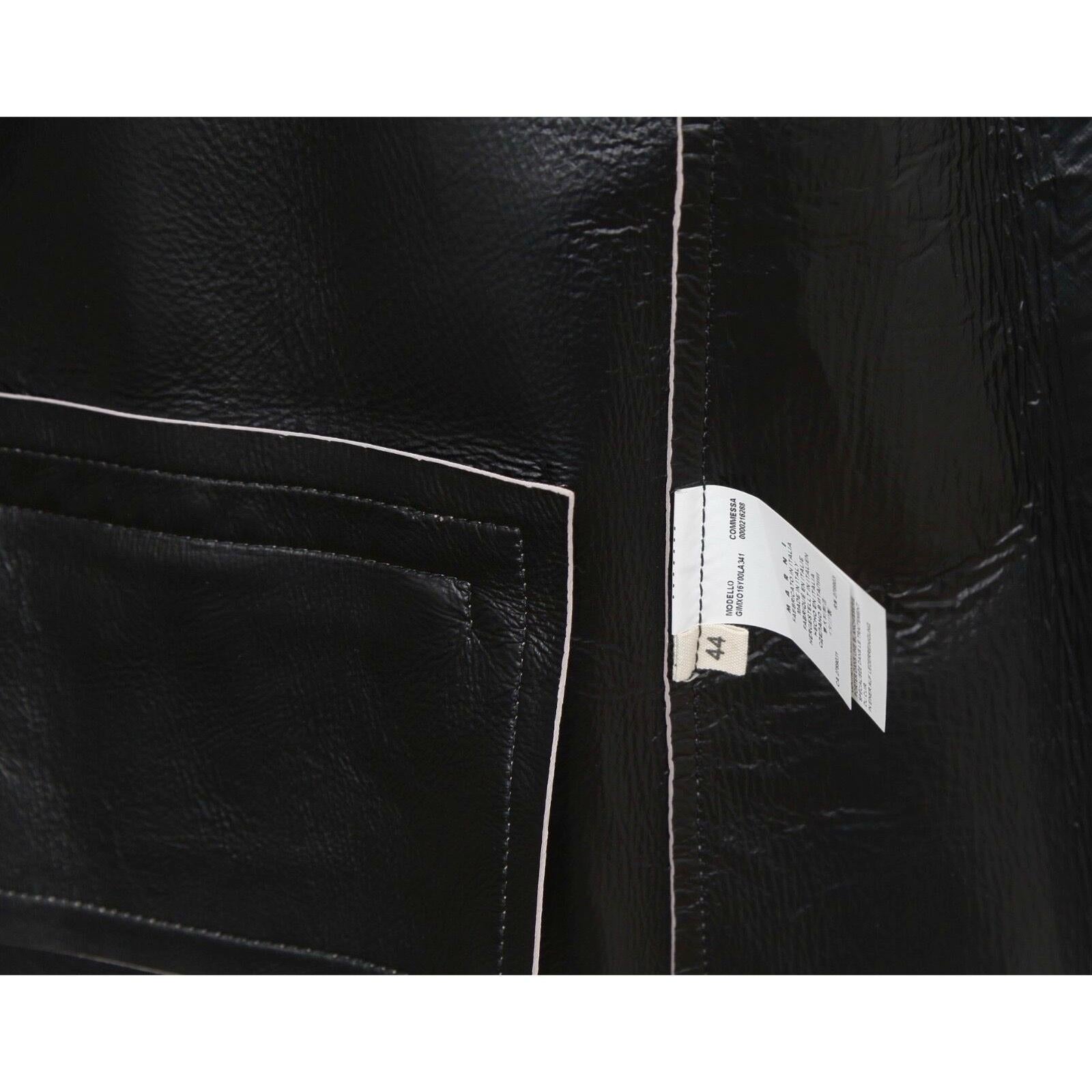 MARNI Jacket Leather Coat Blush Pink Black 3/4 Sleeve Pocket Sz 44 Summer 2014 For Sale 1