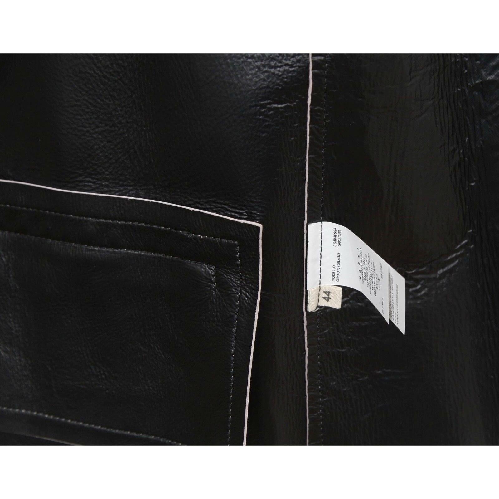MARNI Chaqueta de cuero Abrigo Blush Pink Negro 3/4 Manga Bolsillo Sz 44 Verano 2014 en venta 4