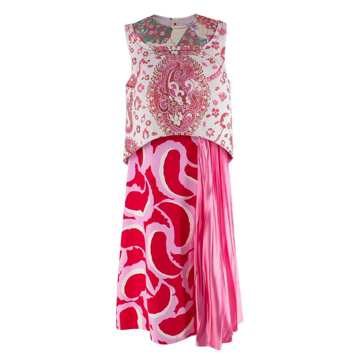 Marni Jacquard Panel Multicoloured Paisley Floral Print Dress - Us size 8 For Sale