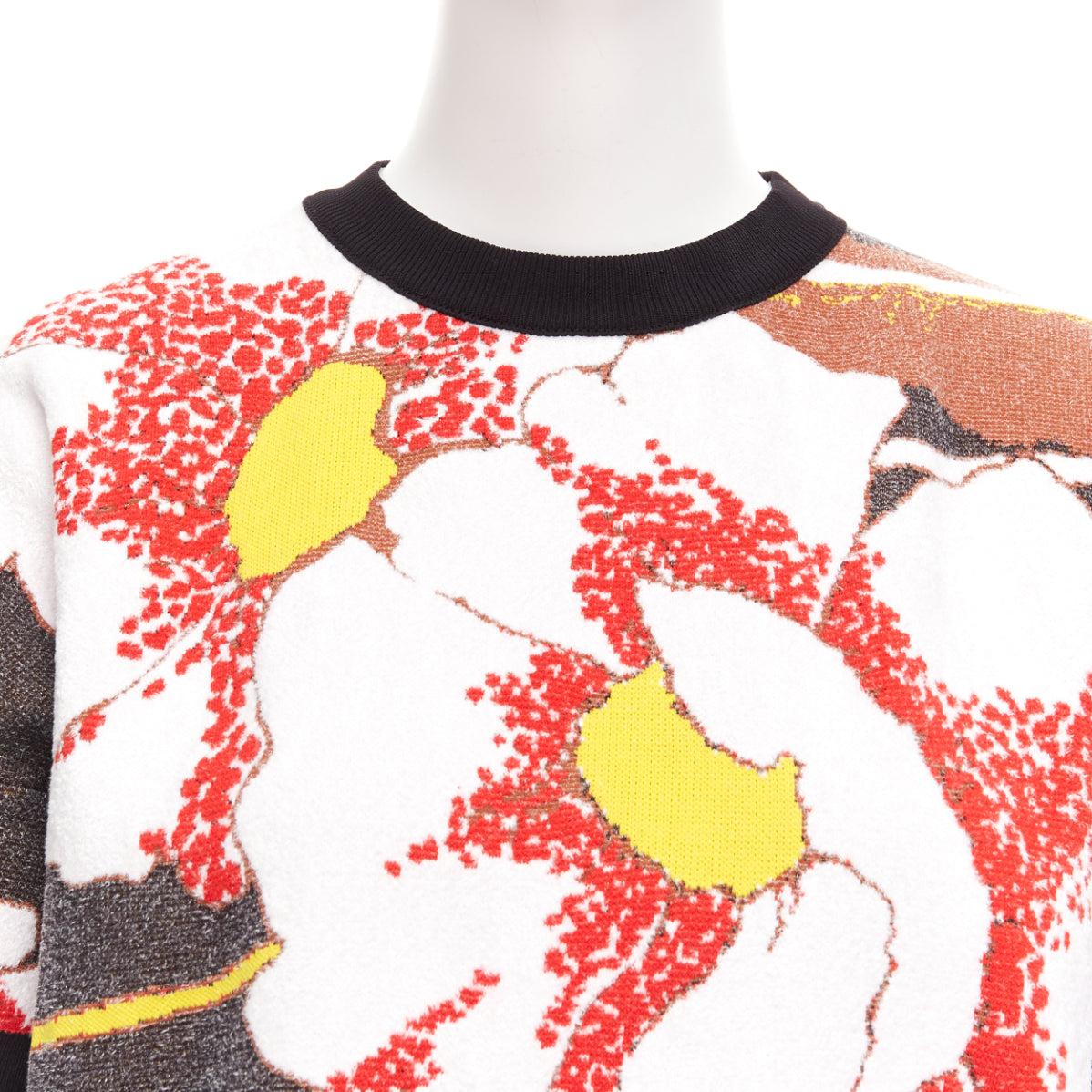 MARNI japanese blossom floral jacquard boxy knitted sweater top IT38 XS For Sale 1