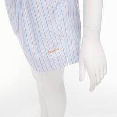 MARNI light blue orange pinstripe embroidered boxer shorts IT36 XXS