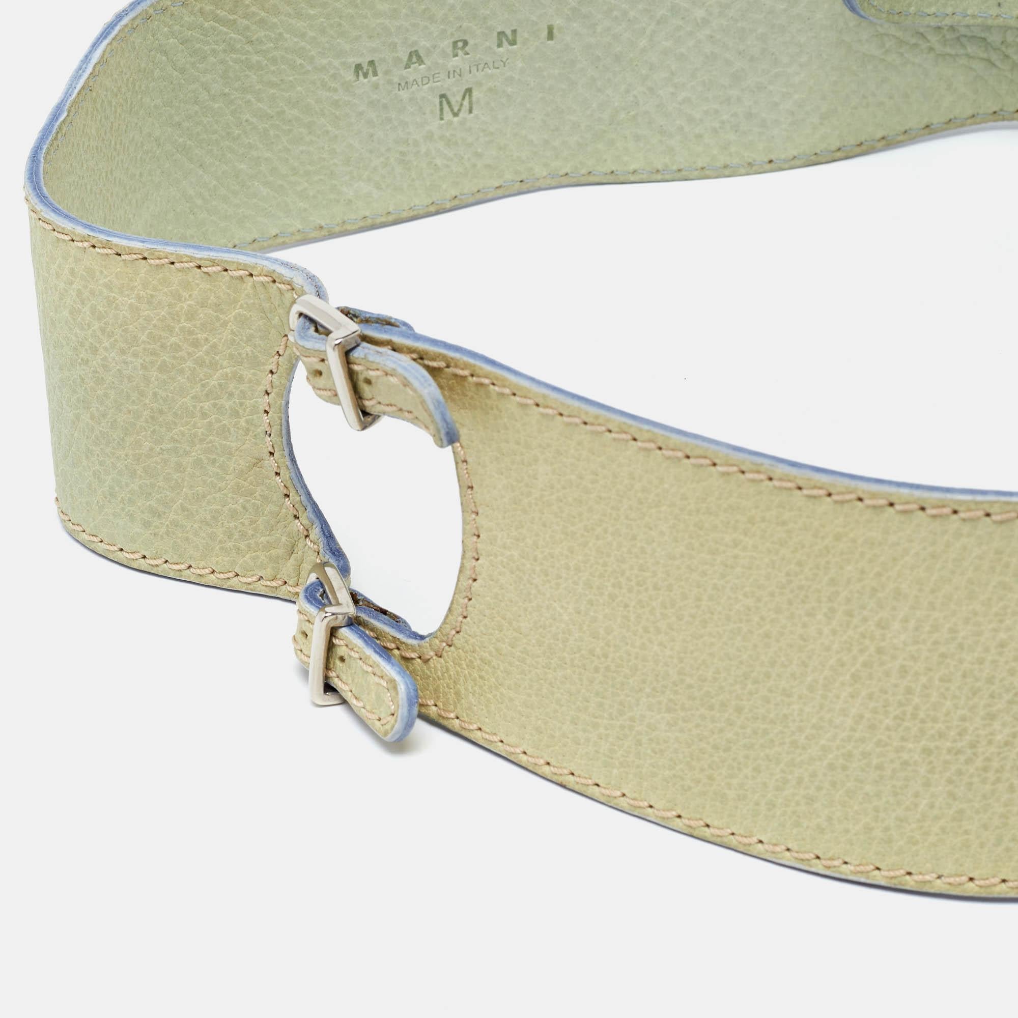 Elevate your style quotient with this Marni belt. Crafted to perfection it exudes sophistication and luxury making it the ultimate accessory for those who demand both quality and fashion.
