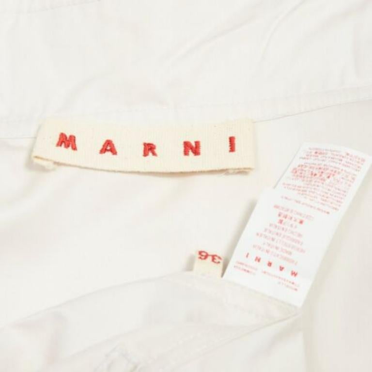 MARNI light grey cotton cut out draped collar boxy utility top IT36 XXS 3