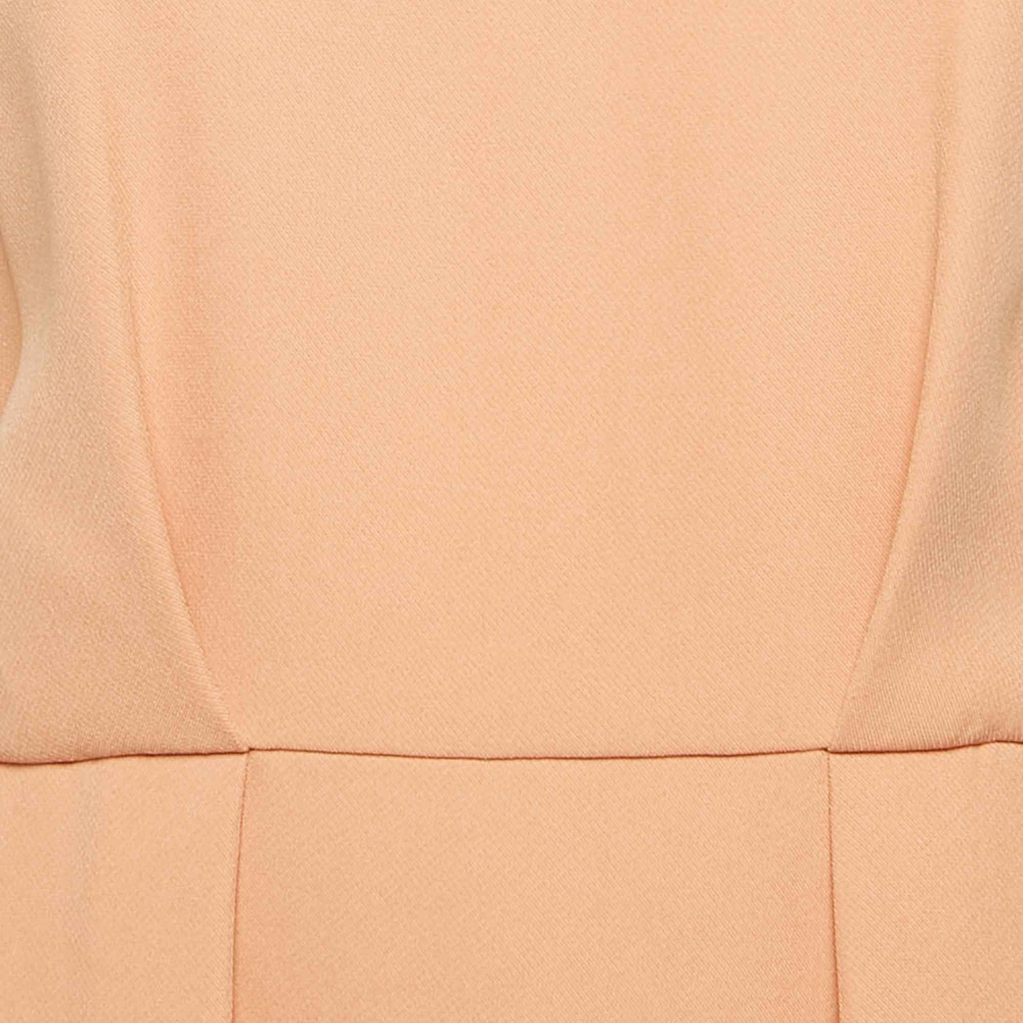 Marni Light Orange Crepe Box Pleat Detail Sleeveless Dress M In Excellent Condition For Sale In Dubai, Al Qouz 2