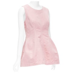 MARNI light pink cotton fit flared zip back sleeveless tunic top IT36 XS