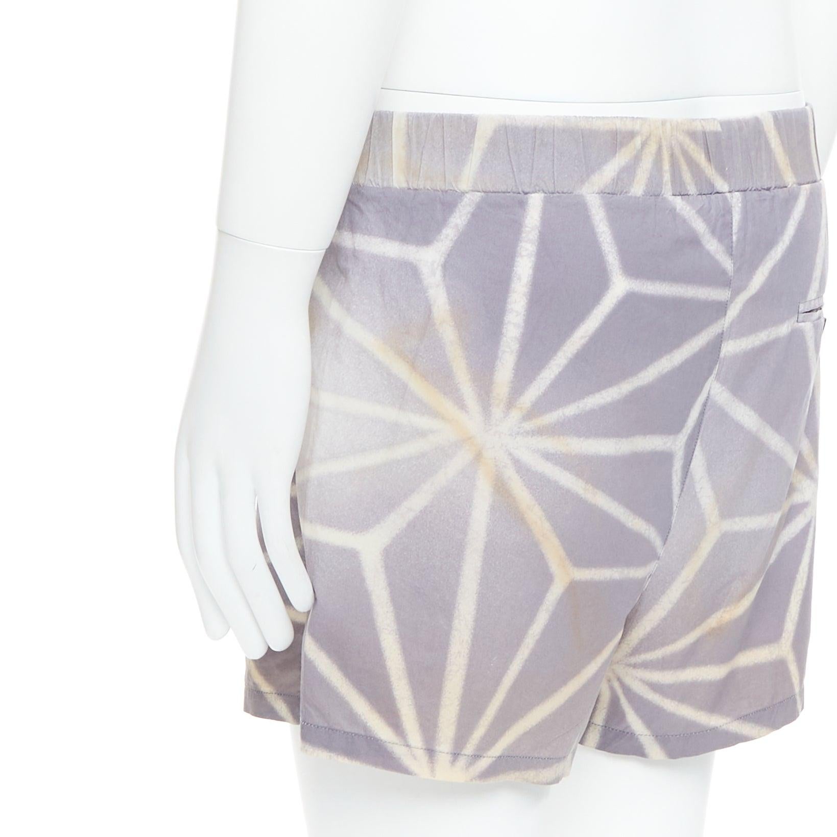 MARNI short élastique à imprimé abstrait violet clair crème IT46 S en vente 2