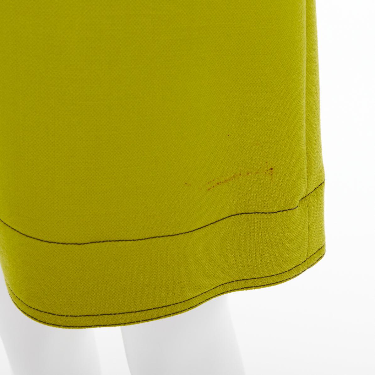 MARNI lindgrün 100% Schurwolle, gefüttert mit Seide, Etuikleid IT36 XXS im Angebot 2