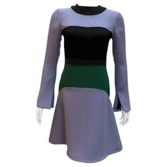 Marni Long Sleeve Purple, Green, Black Colorblock Dress