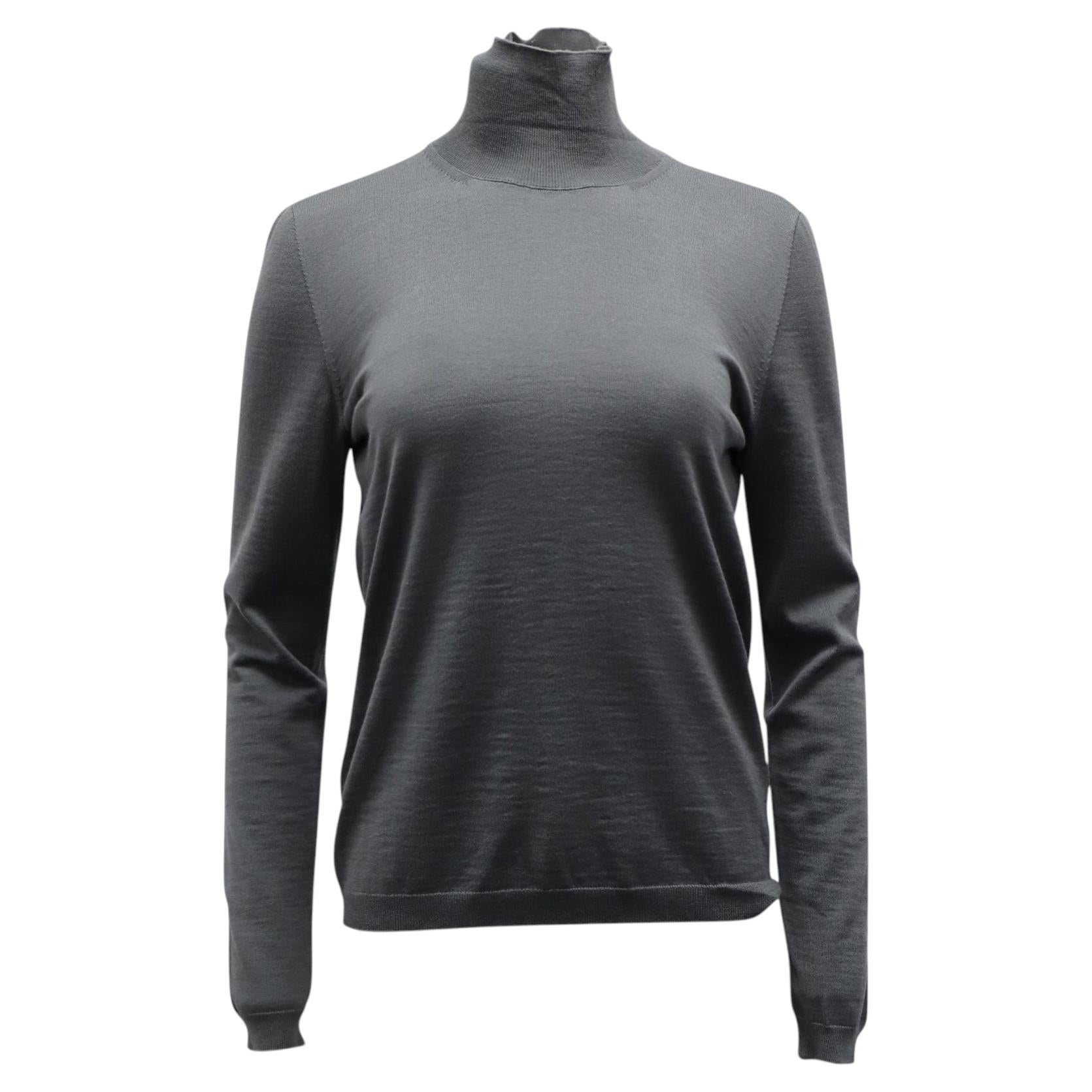 Marni Langarm-Rollkragenpullover aus grauer Wolle