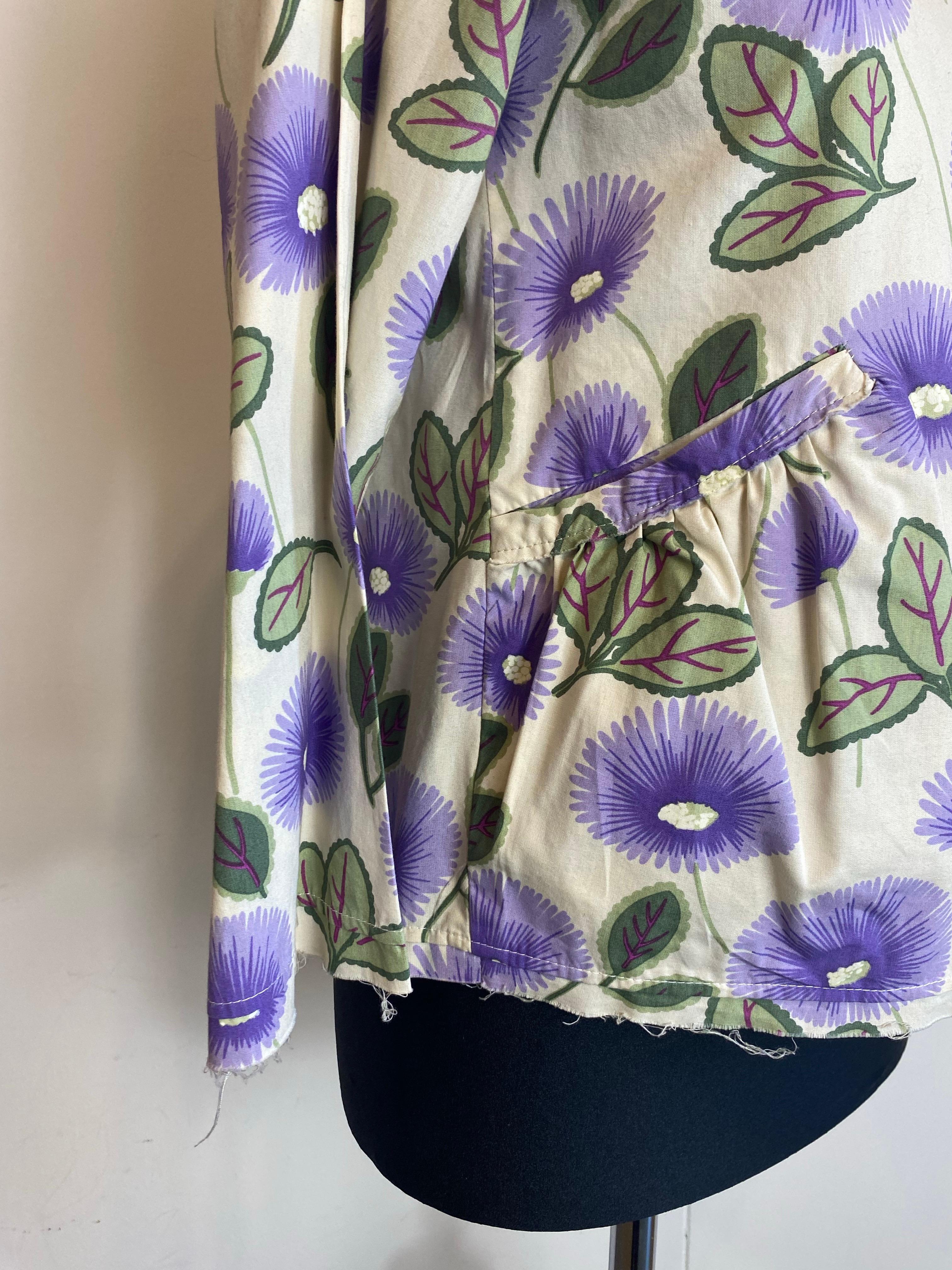 Gris Marni long-sleeved top with floral details. en vente