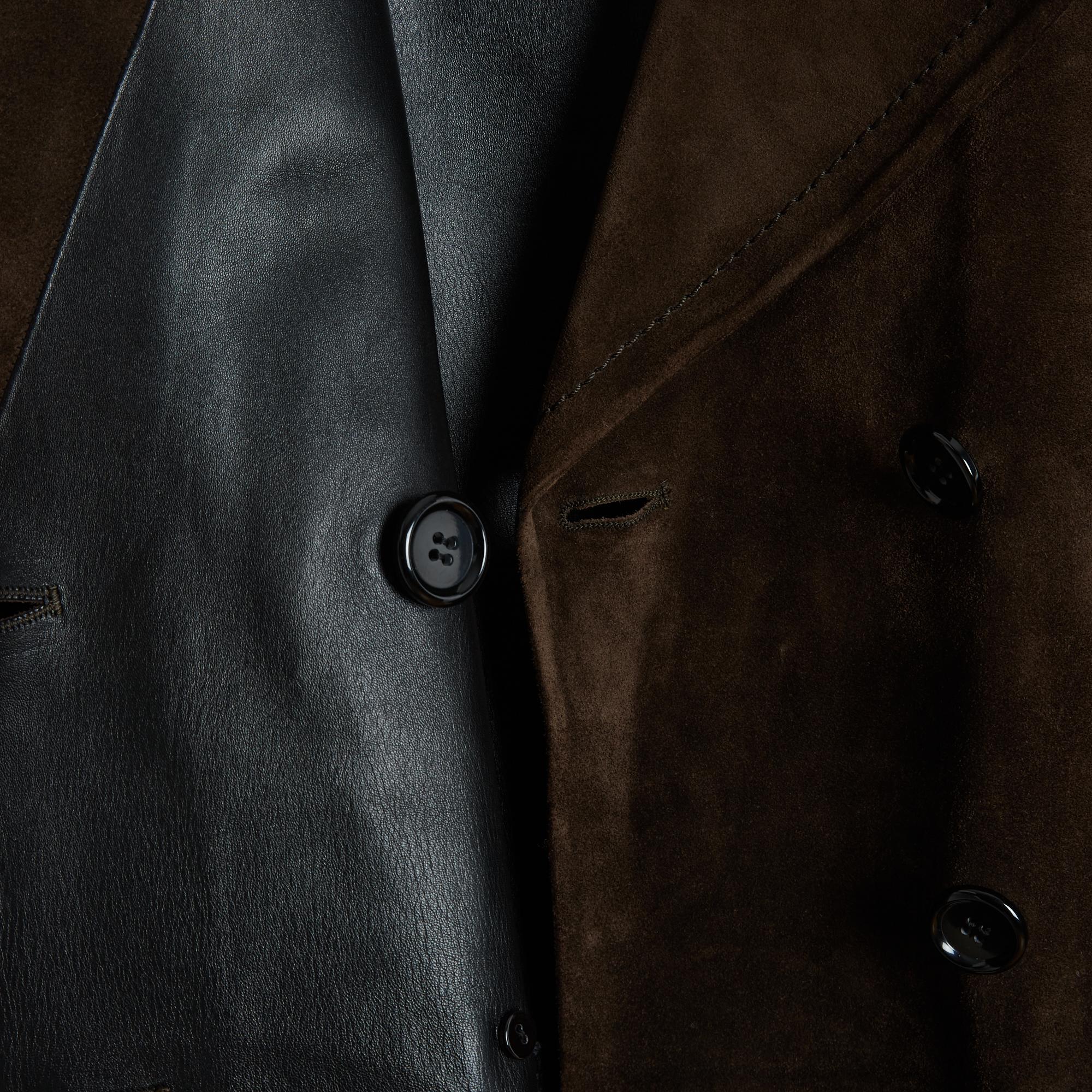 Marni Manteau Veste Daim FR38 Khaki Brown Suede Coat Jacket UK10 US8 in vendita 2
