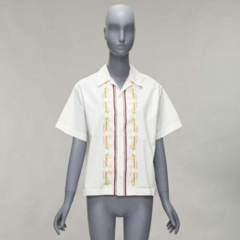 MARNI Maria Magdalena Suarez white cotton yellow tiger print shirt IT36 XXS For Sale 4