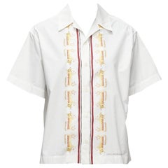MARNI Maria Magdalena Suarez white cotton yellow tiger print shirt IT36 XXS