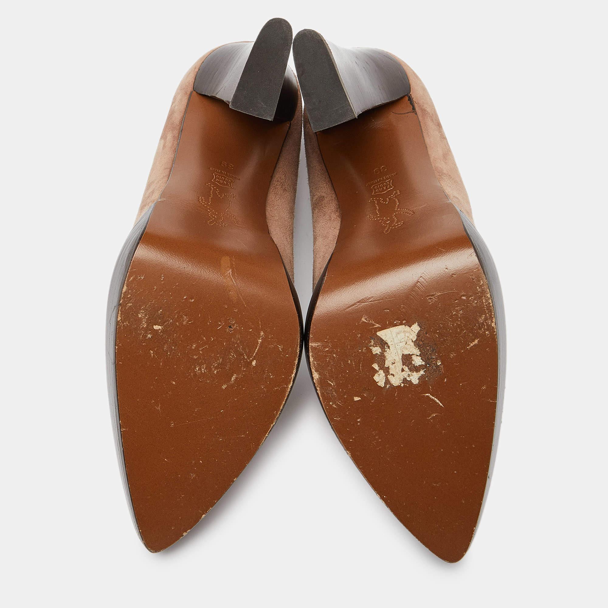 Marni Metallic Brown Suede Square Toe Platform Pumps Size 39 en vente 1