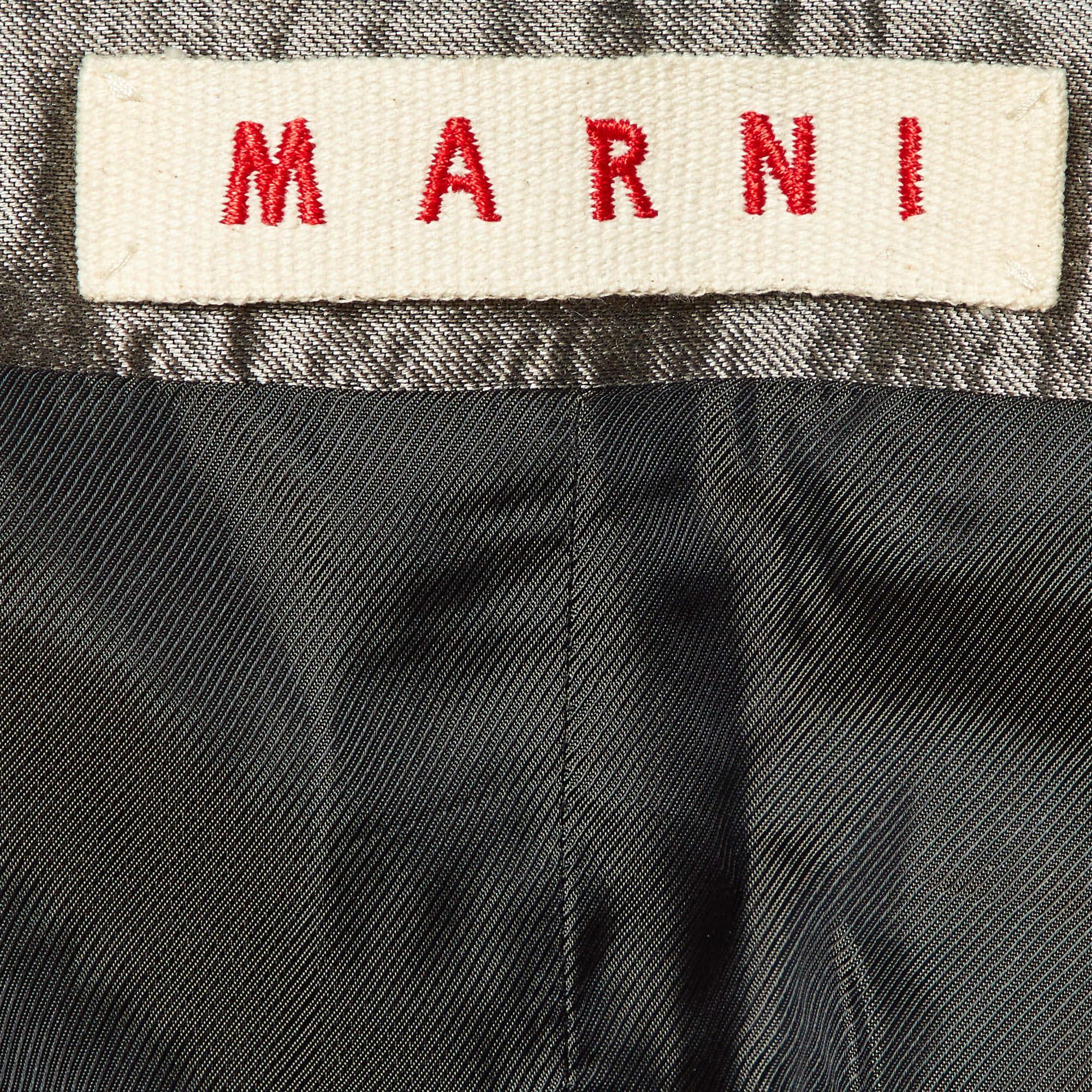 Marni - Giacca Crop in tessuto jacquard metallizzato in misto seta S In condizioni ottime in vendita a Dubai, Al Qouz 2