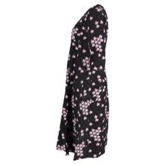 Marni Midi-Kleid mit Blumenmuster und V-Ausschnitt aus schwarzem Jacquard
