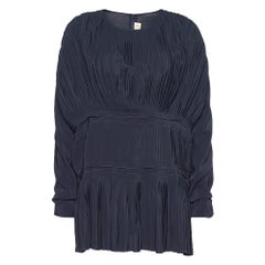 Used Marni Midnight Blue Silk Pleated Slouchy Top L