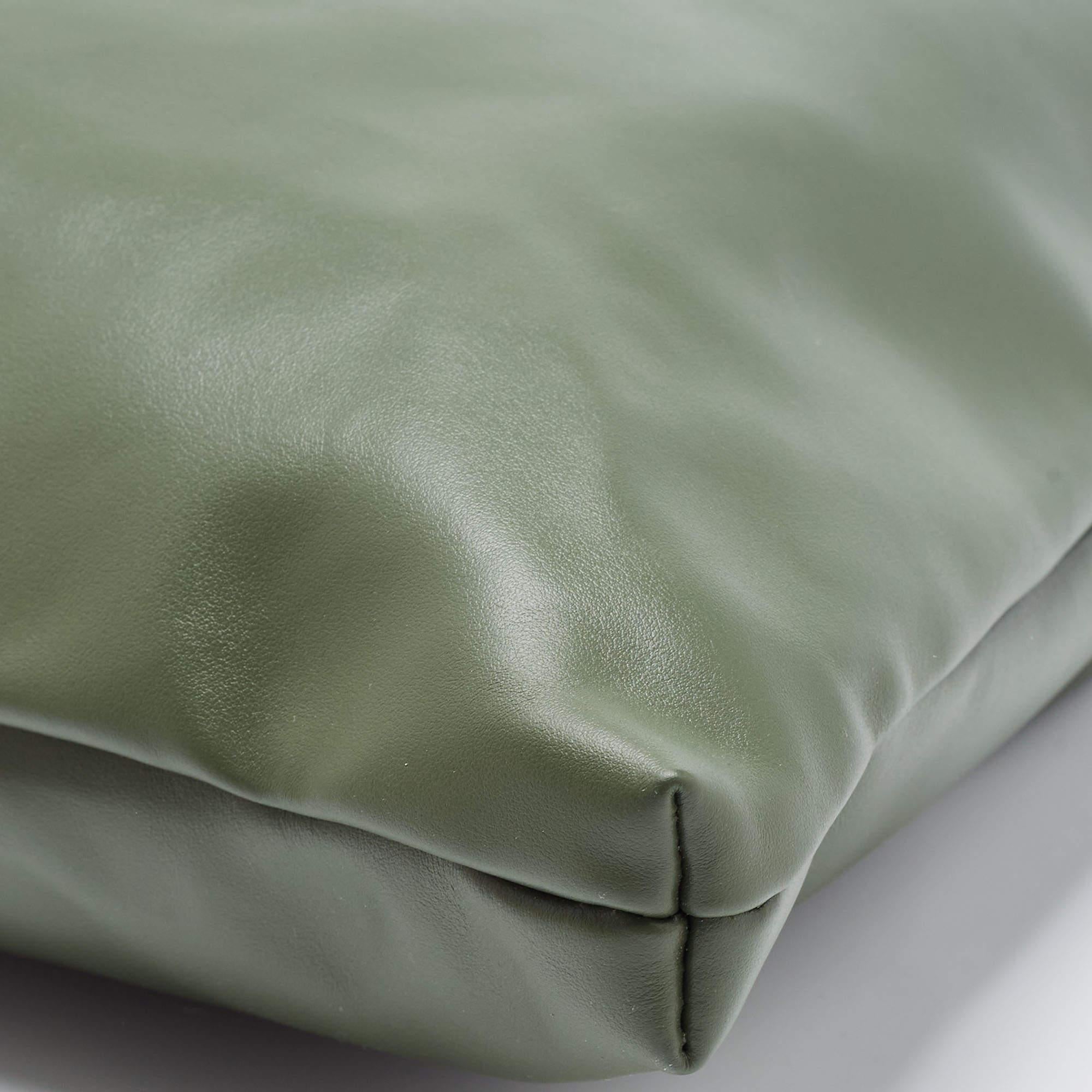 Marni Military Green Leather Medium Tassel Venice Hobo 5