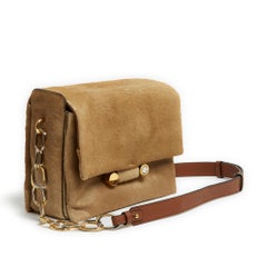 Marni Minimal Beige Foal Gold Silver Hardware Shoulder Bag Messenger