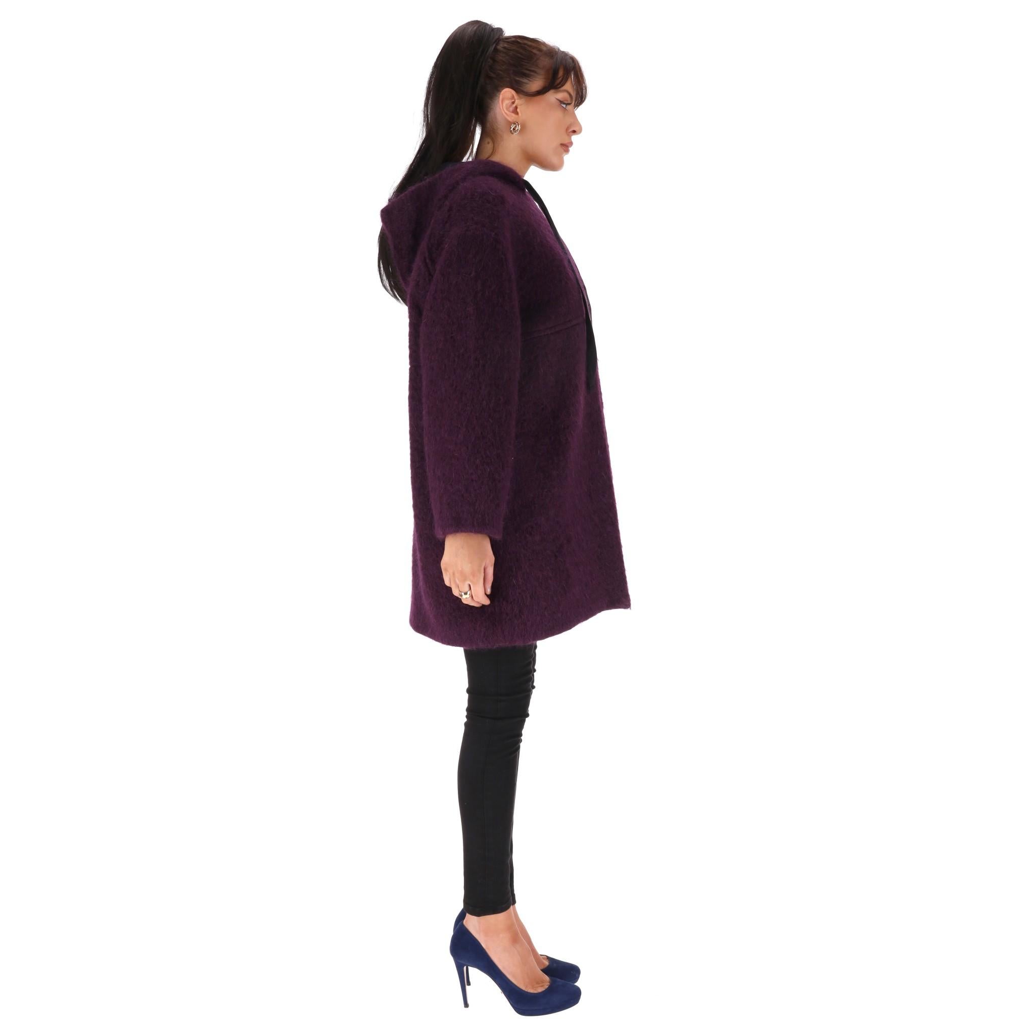 Black Marni Mohair & Virgin Wool Hooded Coat