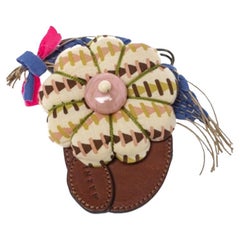 Marni Multicolor Fabric Flower Brooch