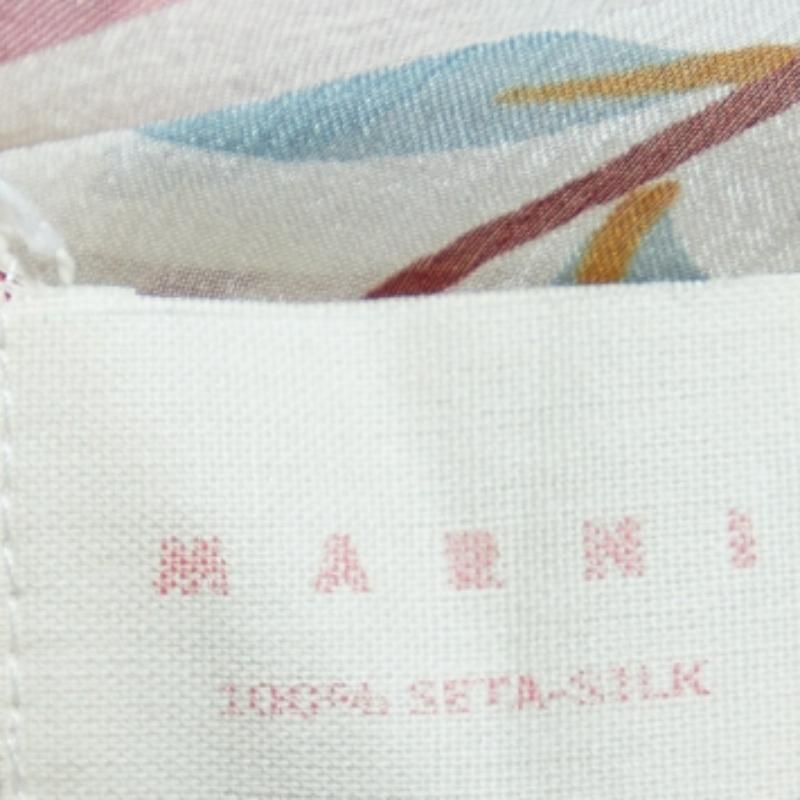 Donna Marni - Camicetta in seta con stampa floreale multicolore a vita bassa M. in vendita