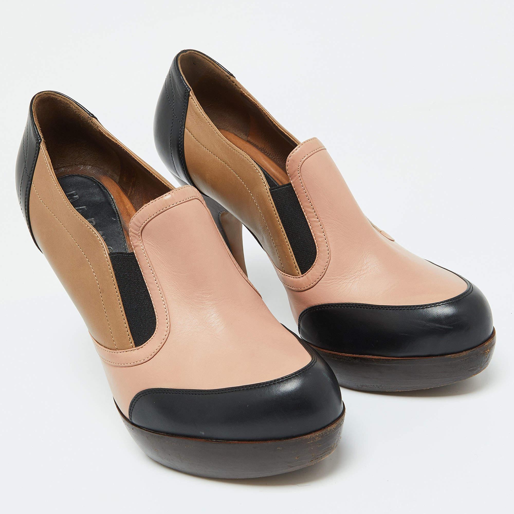 Marni Mehrfarbige Plateau-Loafer-Pumps aus Leder Größe 40 im Zustand „Gut“ im Angebot in Dubai, Al Qouz 2