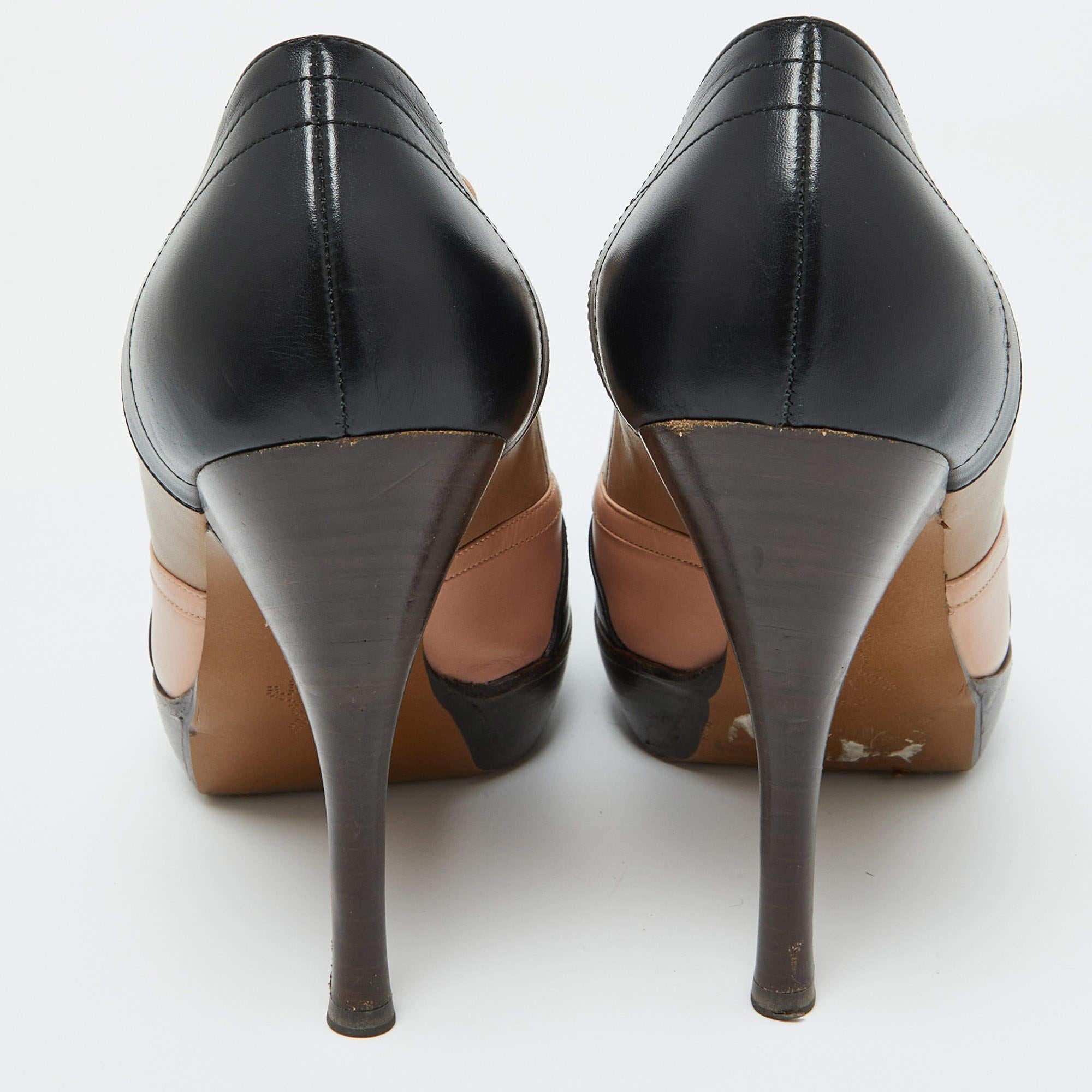 Marni Mehrfarbige Plateau-Loafer-Pumps aus Leder Größe 40 Damen im Angebot
