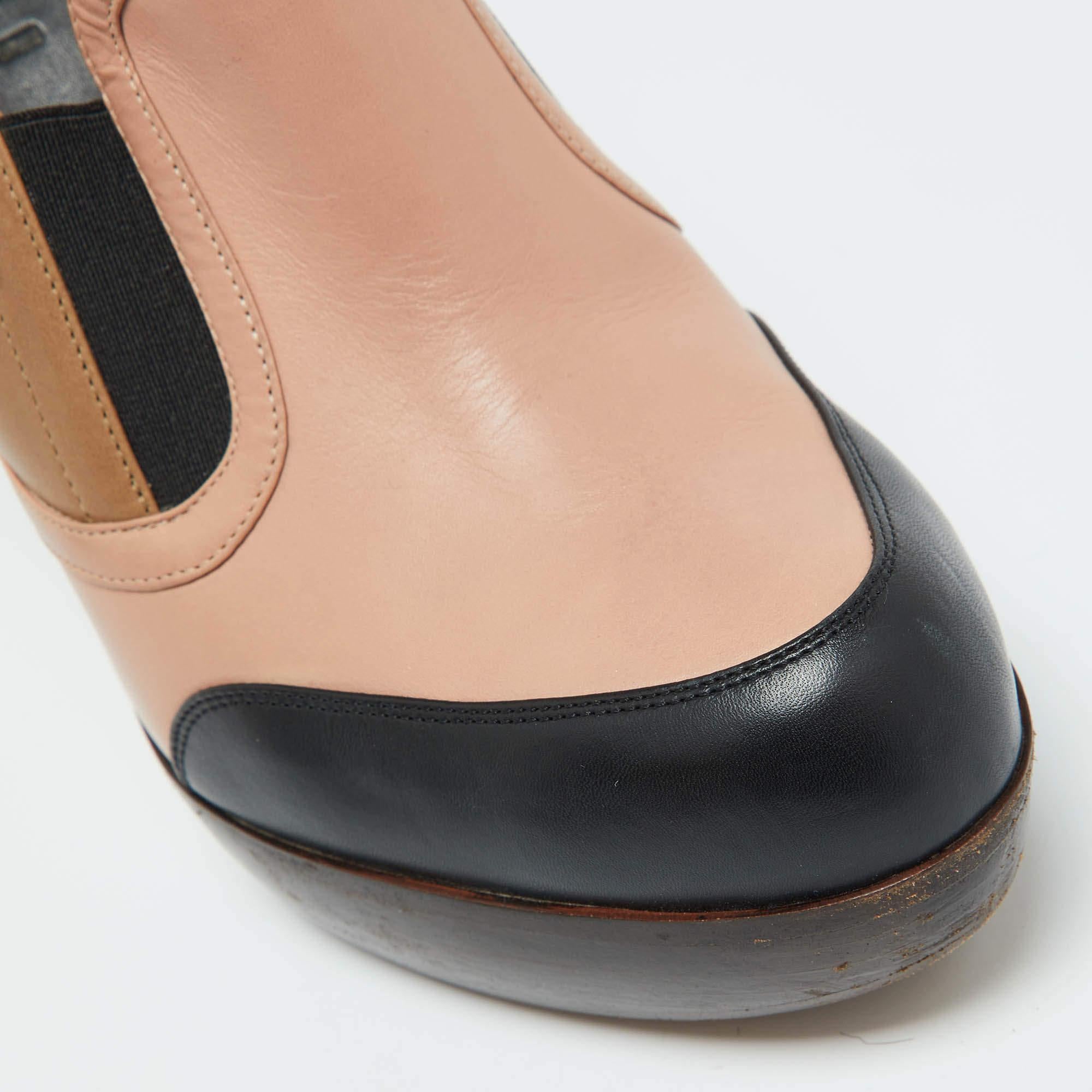 Marni Mehrfarbige Plateau-Loafer-Pumps aus Leder Größe 40 im Angebot 3