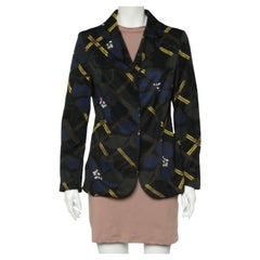 Marni Blazer en coton imprimé multicolore avec boutons sur le devant M.