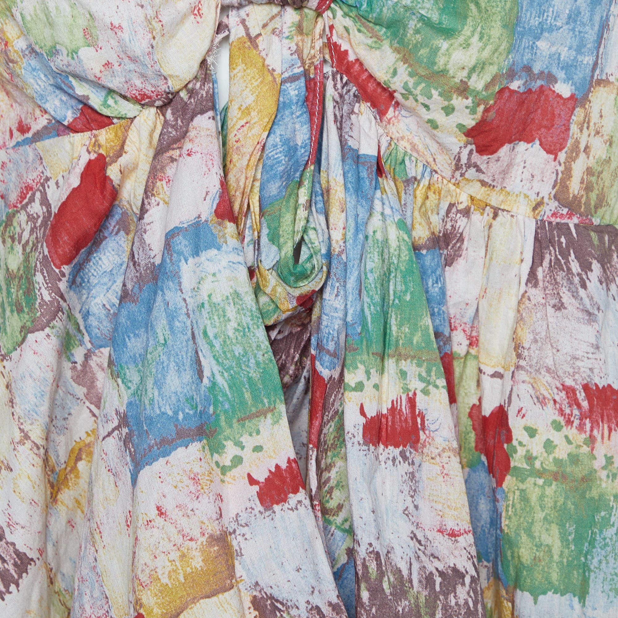 Grigio Marni Top oversize in cotone stampato multicolore M. I. in vendita