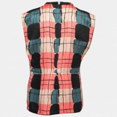 Marni Multicolor Printed Silk Crepe Keyhole Cutout Top M