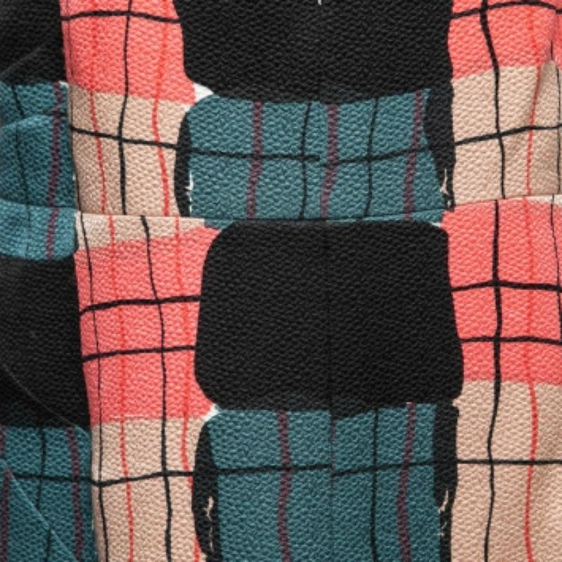 Marni Multicolor Bedruckter Seidenkrepp Schlüssellochausschnitt Top M (Beige) im Angebot
