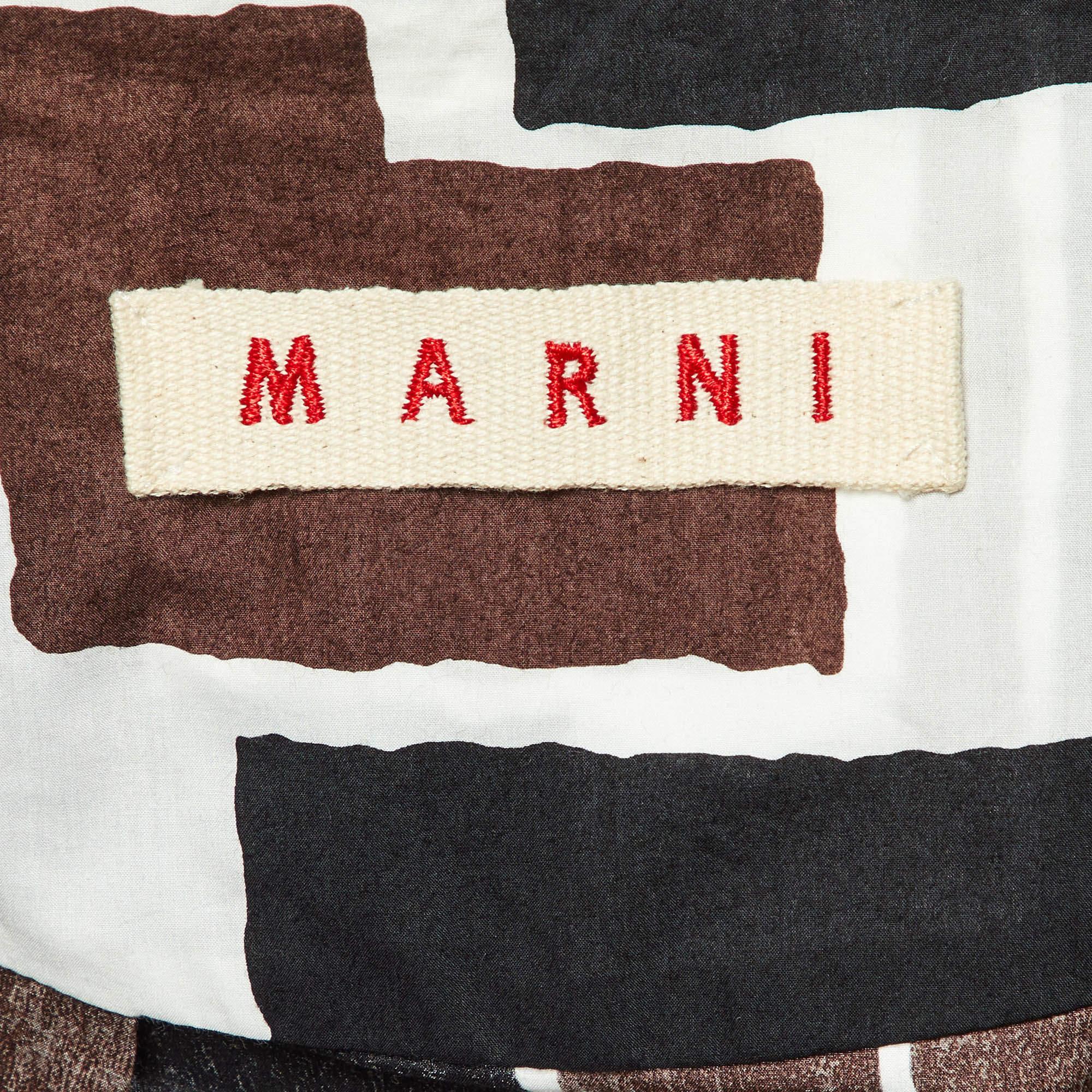 Marni Multicolor Printed Tie-Up Waist Detail Mini Skirt S In Excellent Condition For Sale In Dubai, Al Qouz 2