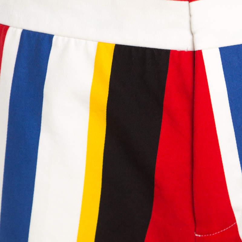 Marni Multicolor Wide Striped Cotton Shorts S For Sale 1