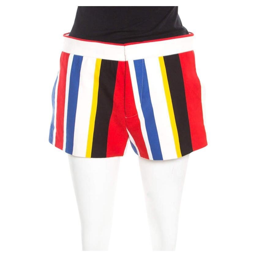 Marni Multicolor Wide Striped Cotton Shorts S