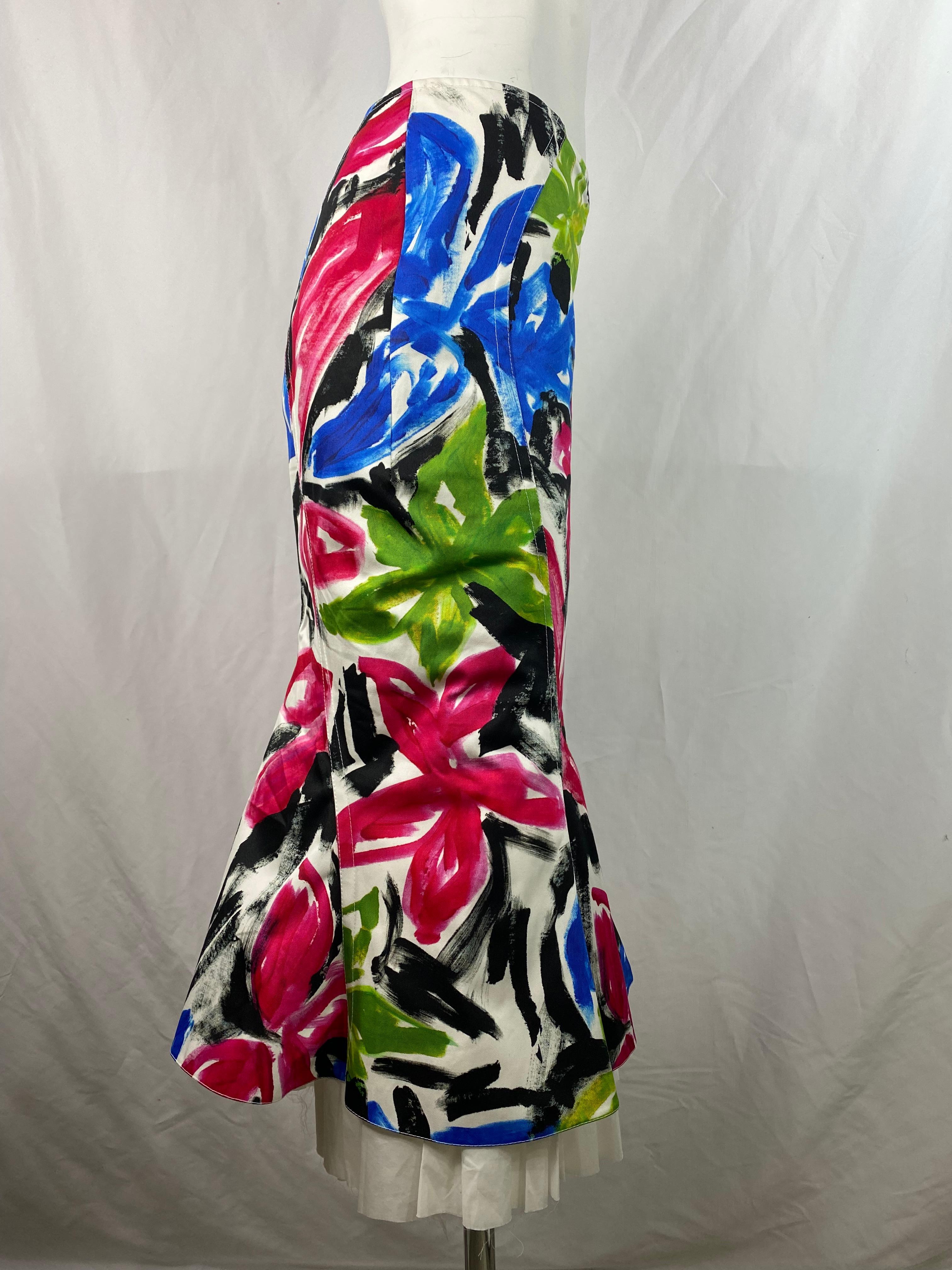 Black Marni Multicolored Midi Skirt, Size 42 For Sale