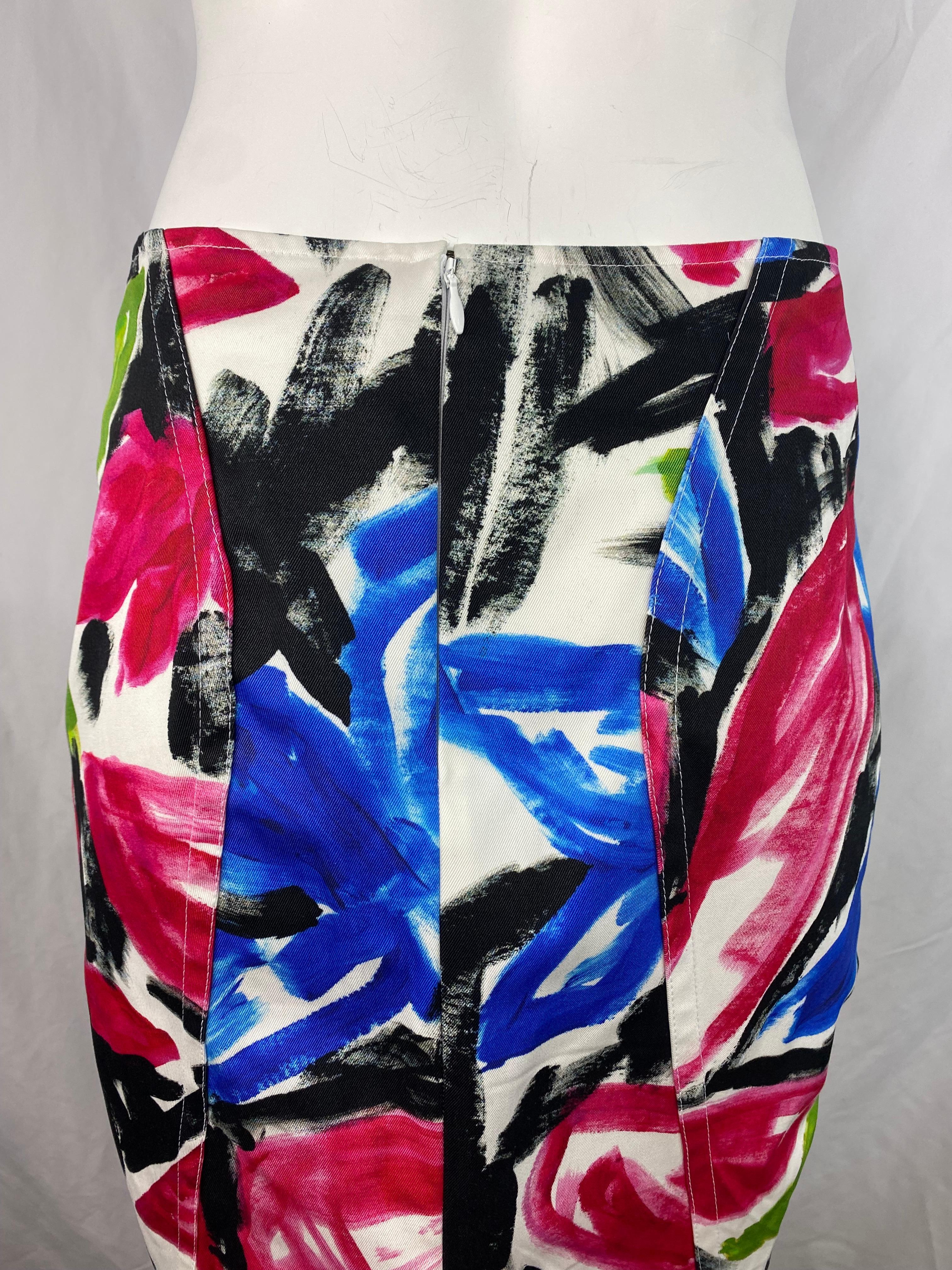 Marni Multicolored Midi Skirt, Size 42 In Excellent Condition For Sale In Beverly Hills, CA