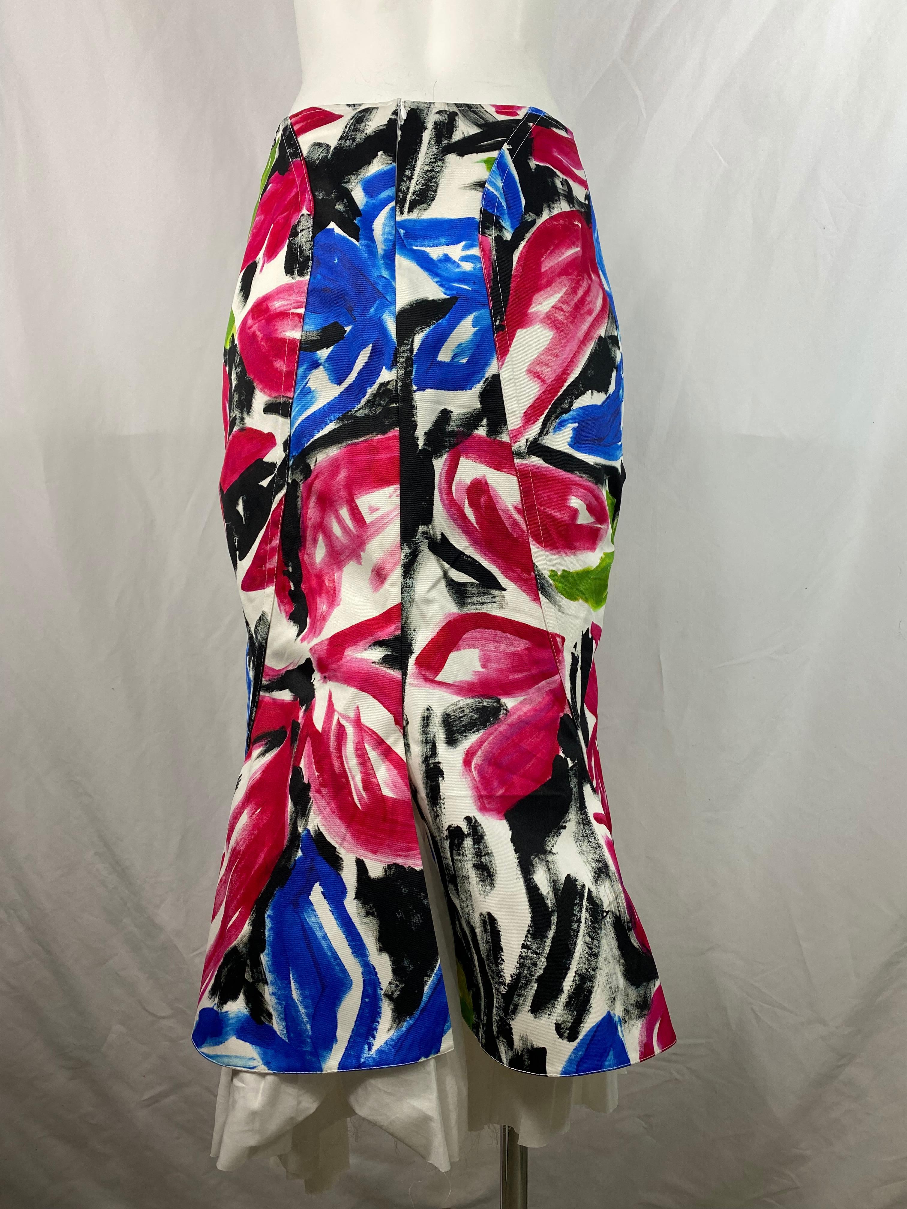 Women's Marni Multicolored Midi Skirt, Size 42 For Sale