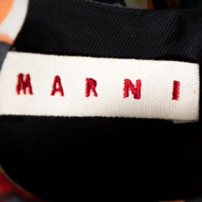 Marni Mehrfarbig Abstrakt Bedruckt Wollmischung Schößchen Detail Ärmelloses Top M Damen im Angebot